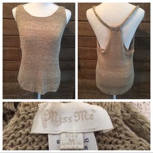 Miss Me sleeveless summer knit top. Feels great